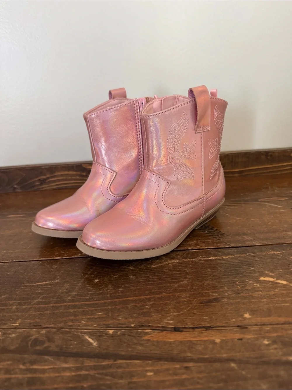 Old Navy Holographic Pink Cowboy Boots for Kids